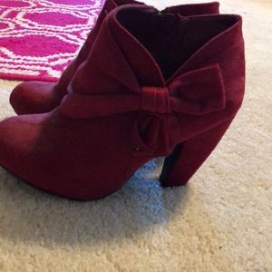 Red bootie heels